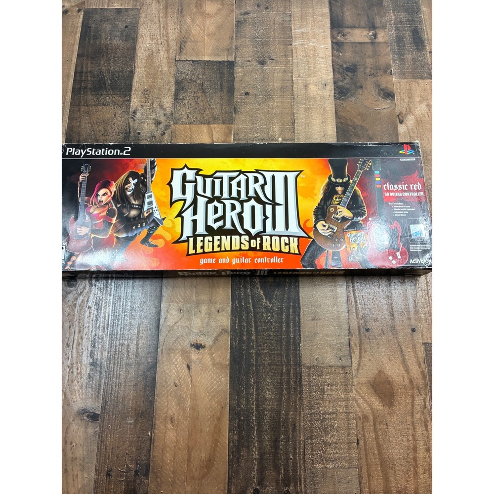 Guitar Hero III Legends of Rock PS2 Bundle with Red SG Wired Guitar Controller